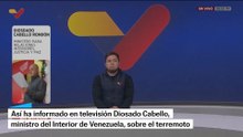 El ministro de Interior de Venezuela informa en televisión sobre el terremoto