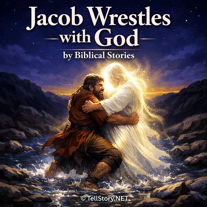 Jacob Wrestles with God by Bible Stories