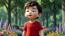 🦜 Cute Boy Catches a Beautiful Parrot in the Park | Adorable AI Animation 👦✨