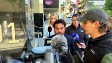 Gambling billionaire Laurence Escalante leaves after the court varied his bail