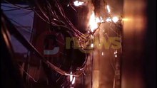 Fiação de poste pega fogo e assusta moradores na Federação durante a madrugada
