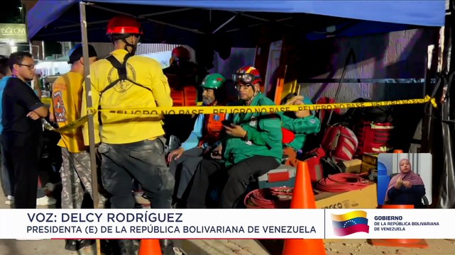 Presidenta (E) Delcy Rodríguez solicita al sector privado su apoyo para las labores de rescate