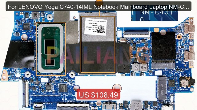 For LENOVO Yoga C740-14IML Notebook Mainboard Laptop NM-C431 i... Hot Deal 2026 | Limited Offer!