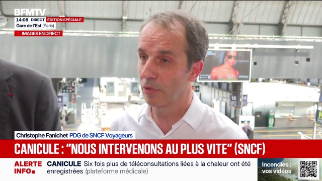 Canicule: Plus de 9 trains sur 10 circulent, tous les voyageurs qui souhaitent voyager peuvent voyager, c'est sincèrement une prouesse , affirme le PDG de SNCF Voyageurs