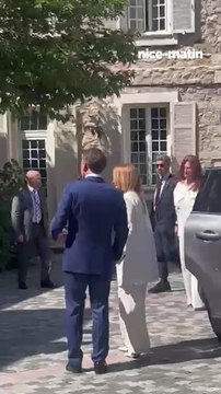 Antibes : Emmanuel Macron accueille Giorgia Meloni