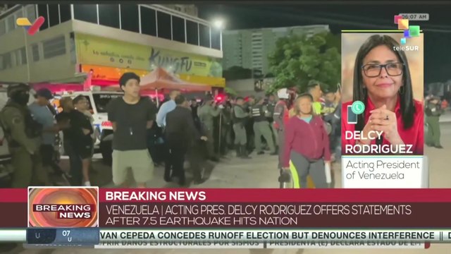 Acting pres. Delcy Rodriguez offers statements on rescue efforts