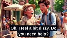 HELPING AN ELDERLY WOMAN IN HOT WEATHER 🌞 Easy English Conversation #shorts