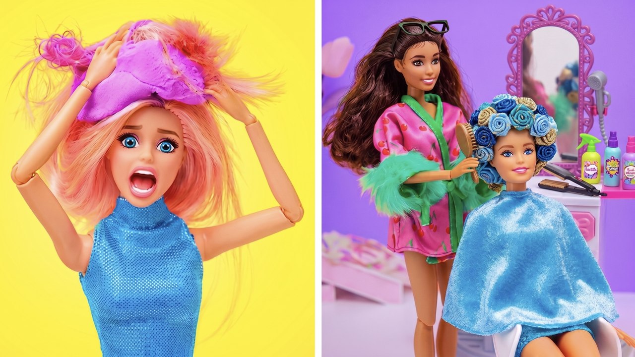Catastrophe capillaire pour Barbie ! 💇‍♀️⚡ Relooking DIY magique