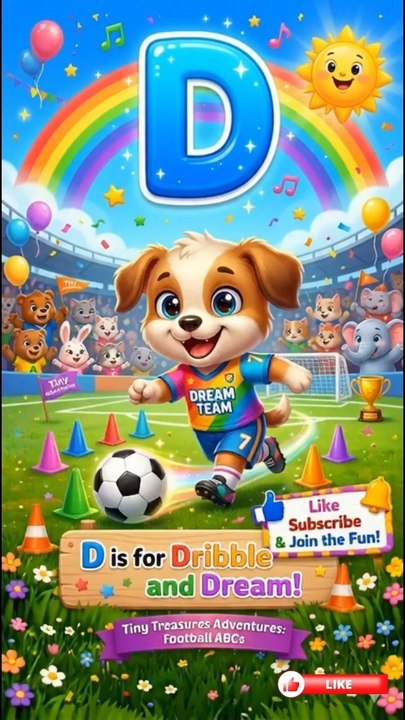 ​Animal Football ABCs - Learning Letters D, E, F | Tiny Treasures Adventures