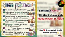 #MentalWorkout 🧠🏋‍♂️ Fill the 8 blanks with HERE or HAIR or HEAR! ✍️