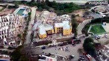 Vista aérea de los daños en la Guaira (Zona Cero), es muy grave la situacion, mas de 40 edificios colapsados y no se observan equipos de rescate.