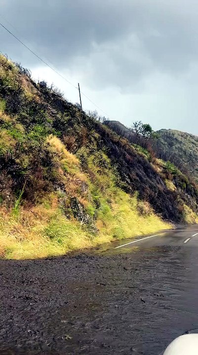 Un argayo corta la N-621 en Boca de Huérgano tras una fuerte tormenta