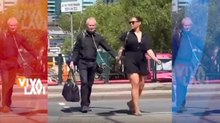 Mujer causa polémica por 'pasear' a hombre encadenado