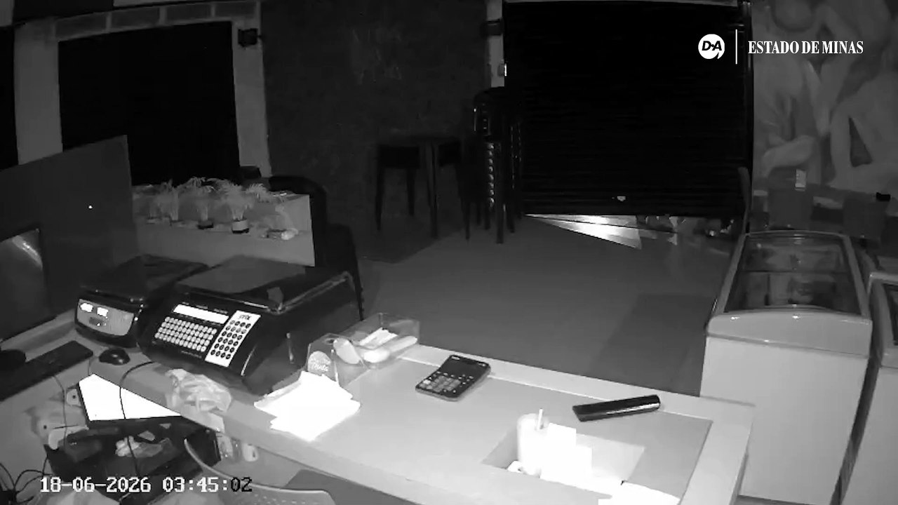 Câmera de segurança registra arrombamento de sorveteria em Venda Nova