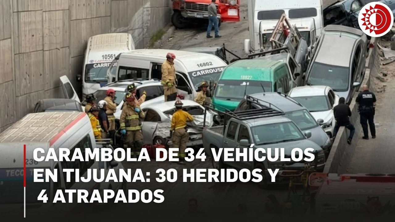 Al menos 30 lesionados tras colisión masiva en Tijuana, Baja California