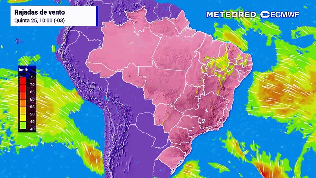 Quarta-feira: 25 de junho: Rajadas de vento