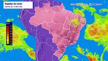 Quarta-feira: 25 de junho: Rajadas de vento