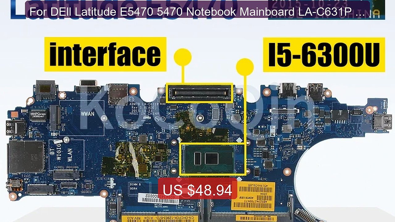 For DEll Latitude E5470 5470 Notebook Mainboard LA-C631P 0HCP0K 0C0... -- Top Rated 2026 | Buy Now!