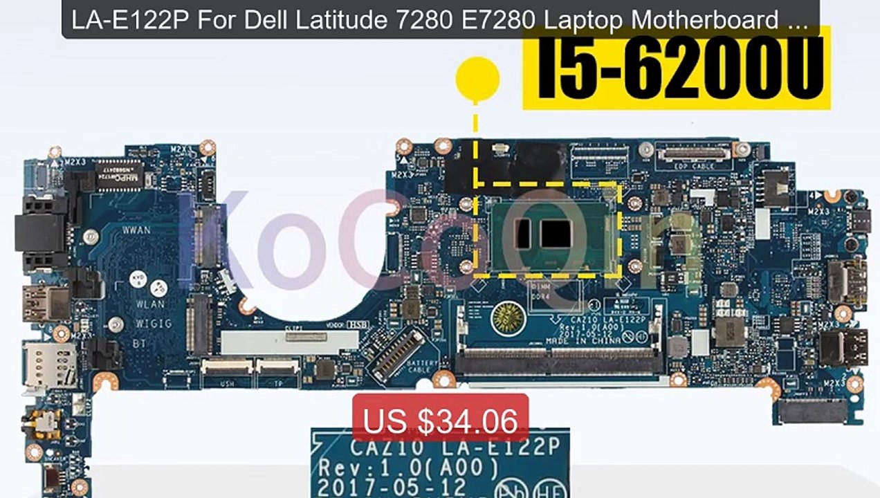 LA-E122P For Dell Latitude 7280 E7280 Laptop Motherboard i3... -- Top Pick 2026 | Unbeatable Price!