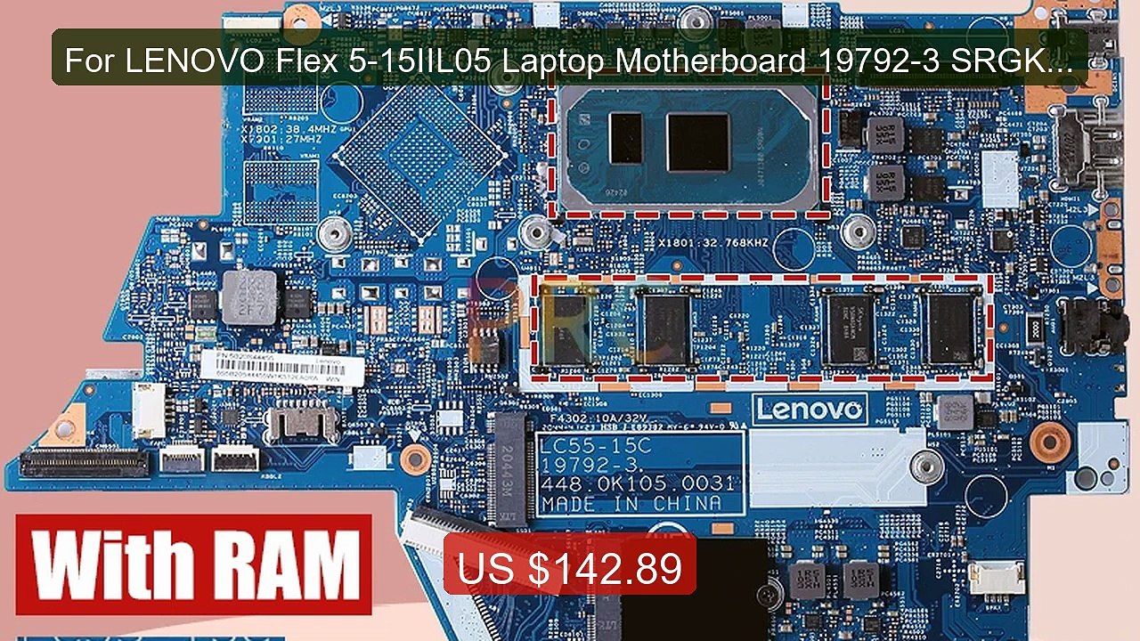 For LENOVO Flex 5-15IIL05 Laptop Motherboard 19792-3 SRGKG i5... -- Amazing Value 2026 | Must Have!