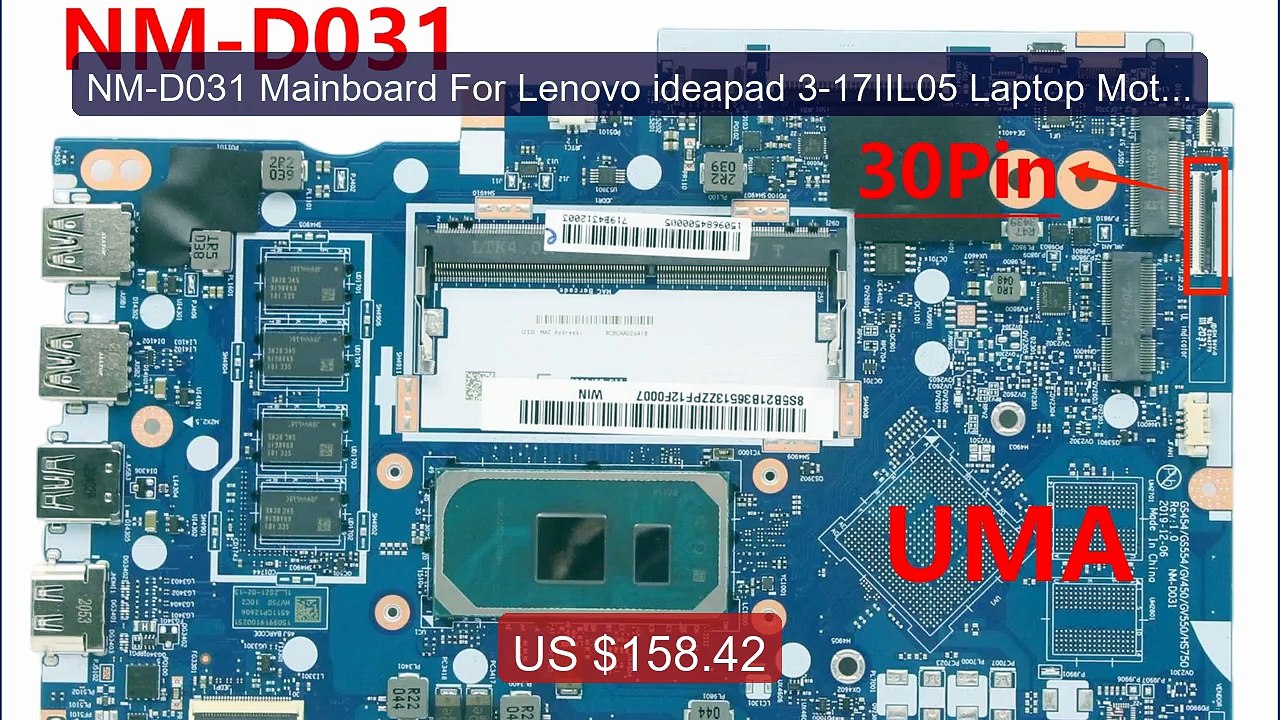 NM-D031 Mainboard For Lenovo ideapad 3-17IIL05 Laptop Motherb... -- Amazing Value 2026 | Must Have!
