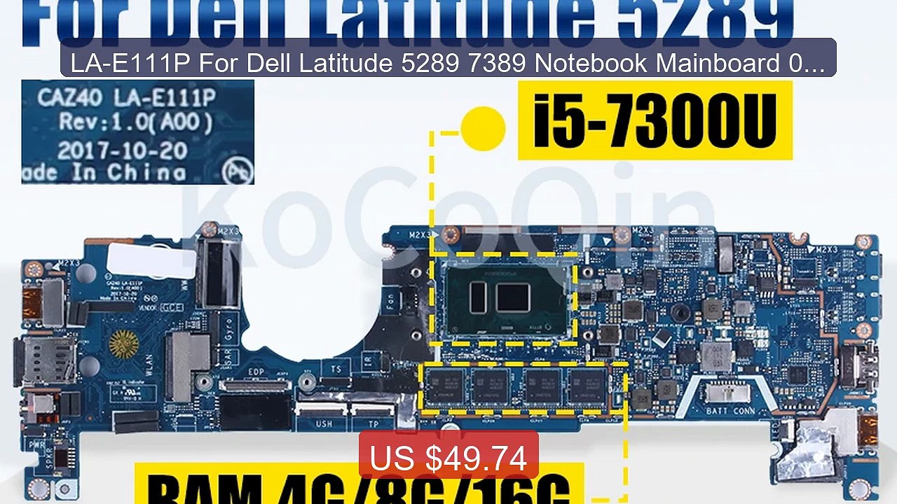 LA-E111P For Dell Latitude 5289 7389 Notebook Mainboard 04T8FJ 0PTJ... -- Top Rated 2026 | Buy Now!