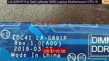 LA-G891P For Dell Latitude 5400 Laptop Motherboard CPU I5-8265U I5-... -- Top Rated 2026 | Buy Now!