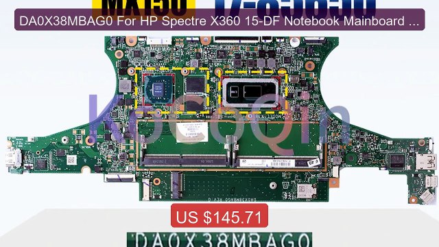 DA0X38MBAG0 For HP Spectre X360 15-DF Notebook Mainboard i7-8... Amazing Value 2026 | Must Have!