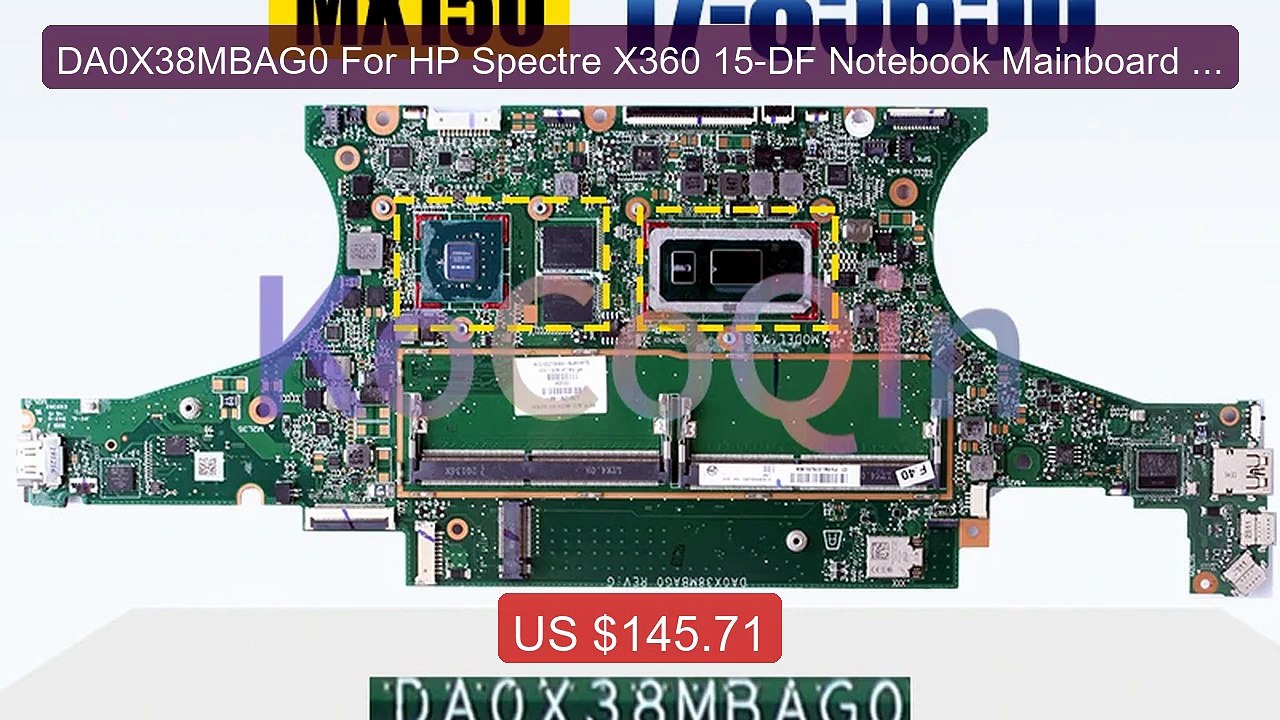 DA0X38MBAG0 For HP Spectre X360 15-DF Notebook Mainboard i7-8... -- Amazing Value 2026 | Must Have!