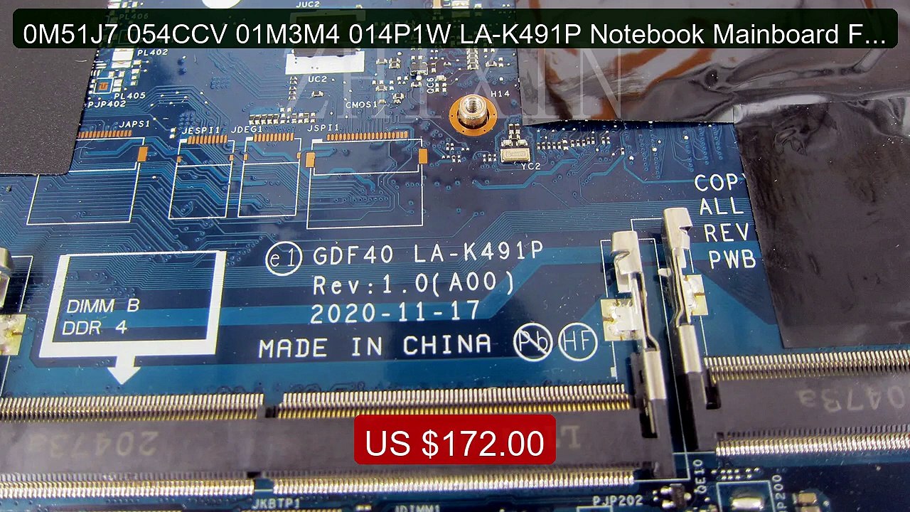 0M51J7 054CCV 01M3M4 014P1W LA-K491P Notebook Mainboard For De... -- Best Buy 2026 | Great Quality!
