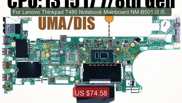 For Lenovo Thinkpad T480 Notebook Mainboard NM-B501 i3 i5 i7 7/8th... Best Deal 2026 | Shop Now!