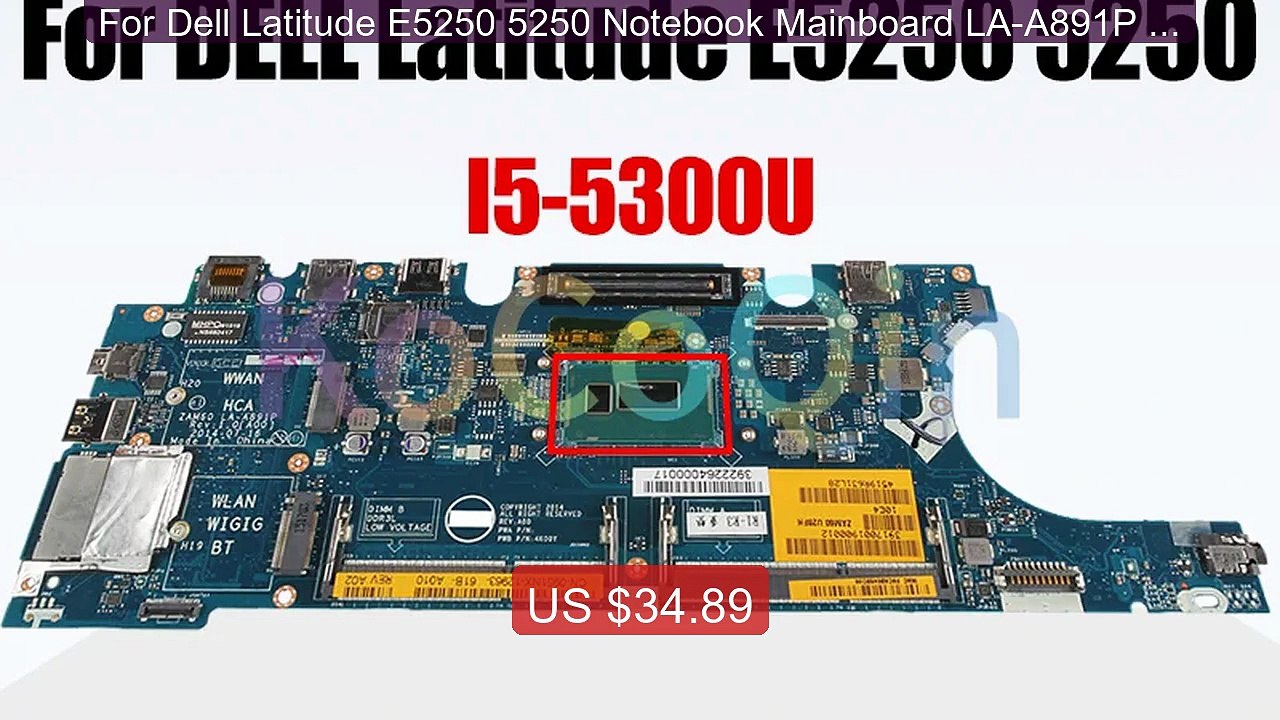For Dell Latitude E5250 5250 Notebook Mainboard LA-A891P 3755U... -- Hot Deal 2026 | Limited Offer!