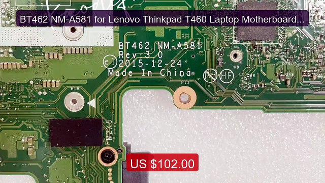 BT462 NM-A581 for Lenovo Thinkpad T460 Laptop Motherboard C... Top Pick 2026 | Unbeatable Price!