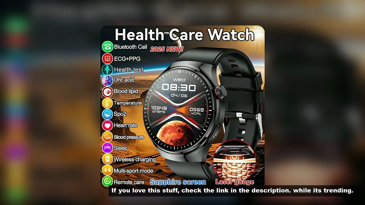 2025 New GUHUAVMI Accurate Blood Lipid Uric Acid Smart Watch Men Women ECG+PPG Blood pressure Blueto