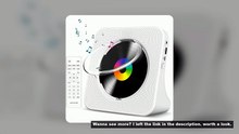 Qoosea Portable Bluetooth Desktop CD Player for Home with Timer Built-in HiFi Speakers with LCD Scre