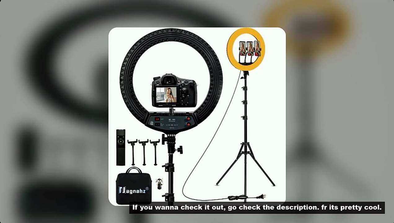 18 inch Ring Light with Tripod Stand 55W 3000-5800K CRI 90 Photo Studio Light for Vlog Video Shootin