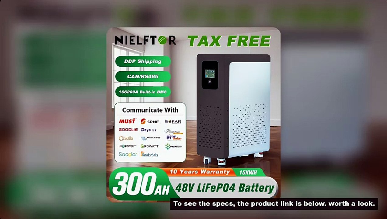48V 300Ah LiFePO4 Lithium Battery Pack 15Kwh 100Ah 120Ah 200Ah 400Ah Built-in 200A BMS 6000+ Cycle F