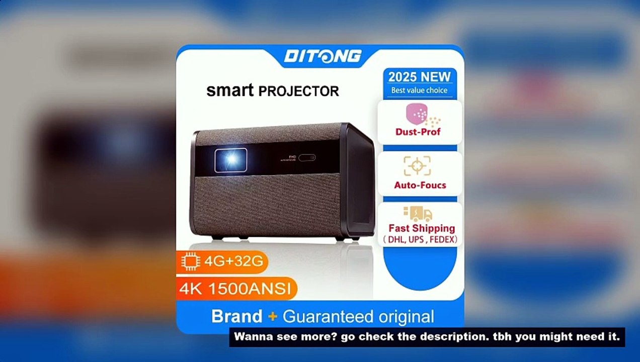 DITONG 2025 NEW  J10 projector Native 1080P Autofocus 4k HD video outdoor mobile phone Android smart