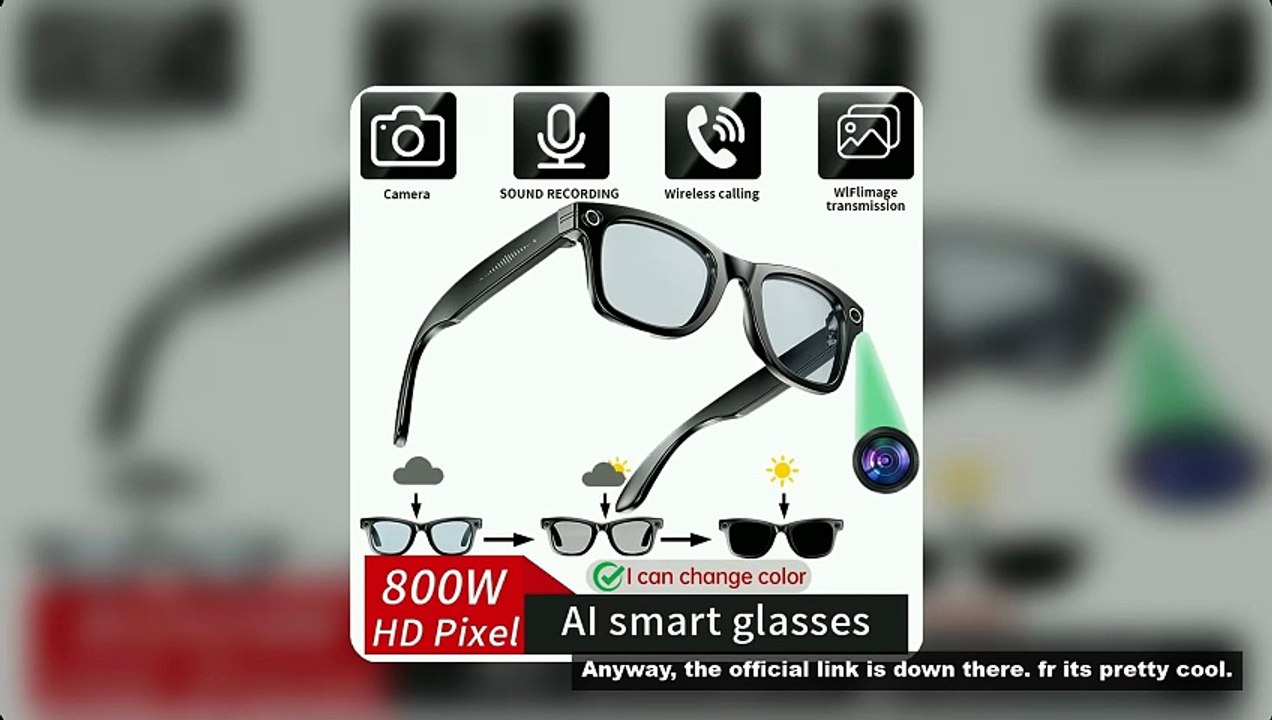 8 Million Pixels Smart Glasses Recording Videos AI Photo Recognition Answer Translation 270mAh IP65