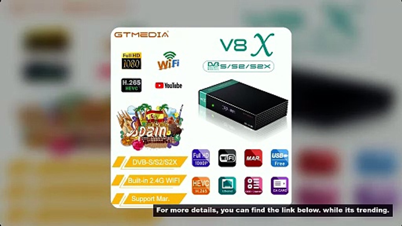 GTMEDIA V8X Mars Satellite Receiver DVB-S/S2/S2X 1080P HD Built-in 2.4G WIFI H.265 Support SAT to Gt