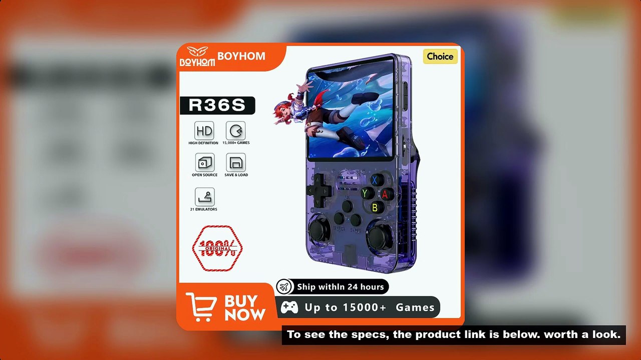 BOYHOM NEW R36S Retro Video Game Console Linux System 3.5 Inch IPS Screen Portable Pocket Player 64G