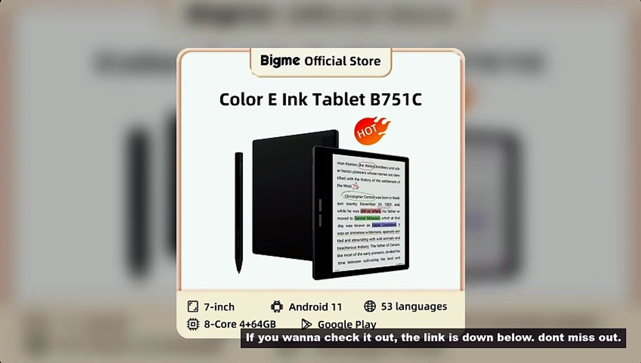 Bigme B751C 7-inch eink screen e-book reader smart book electronic paper notebook E ink handwriting