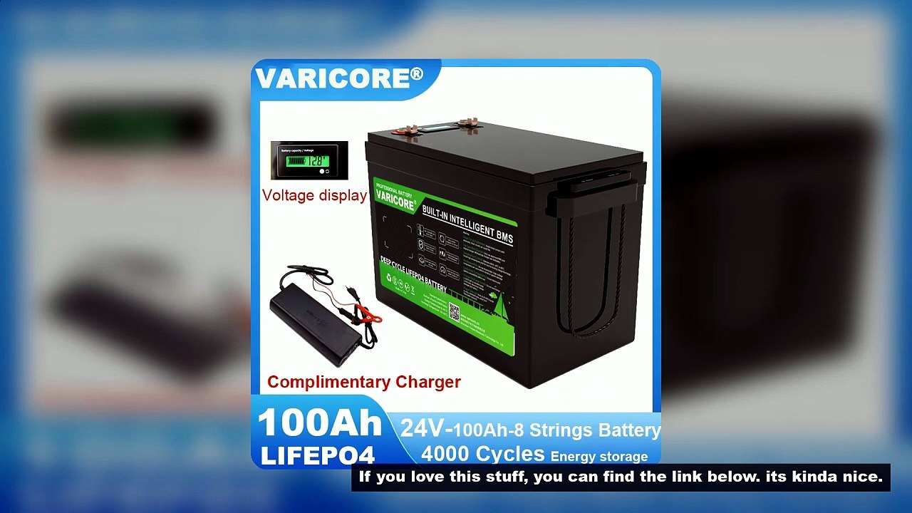 VariCore 24V/25.6v 100AH LiFePO4 Lithium Battery USB3.0 Type-C Output for Inverter Car lighter Batte