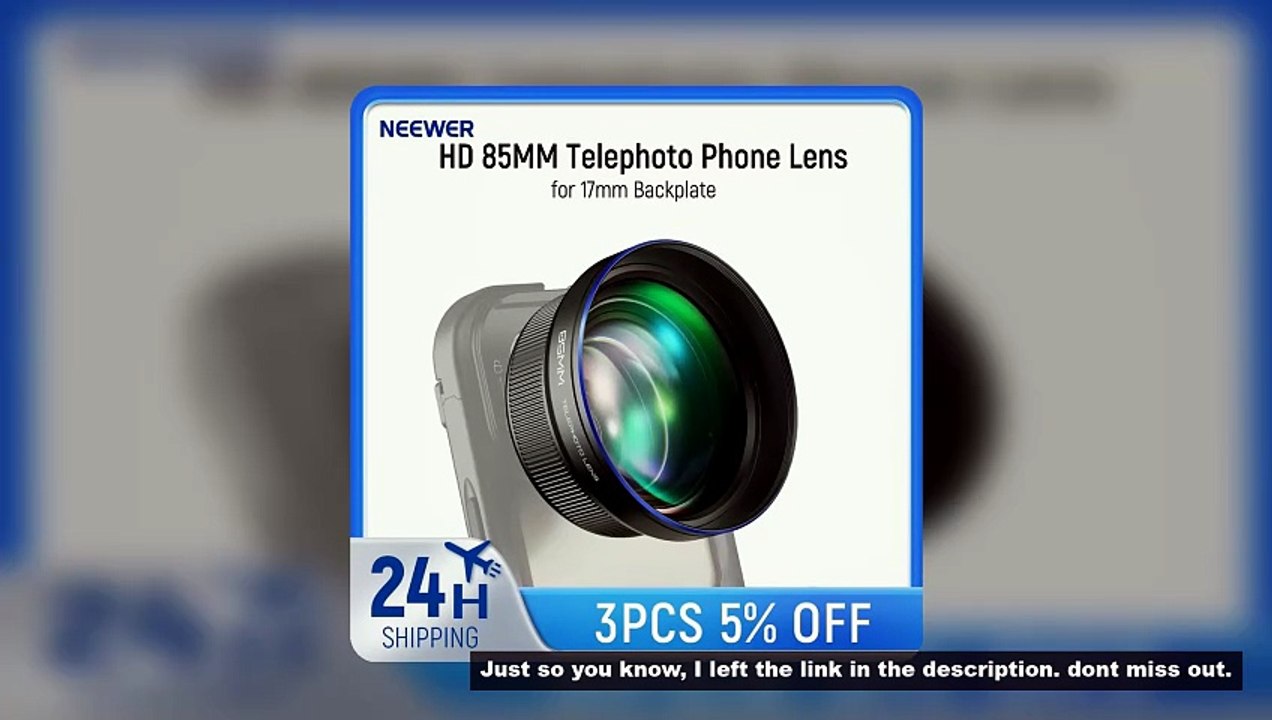 NEEWER HD 85MM Telephoto Phone Lens for 17mm Backplate 2.5X Magnification For SmallRig NEEWER iPhone