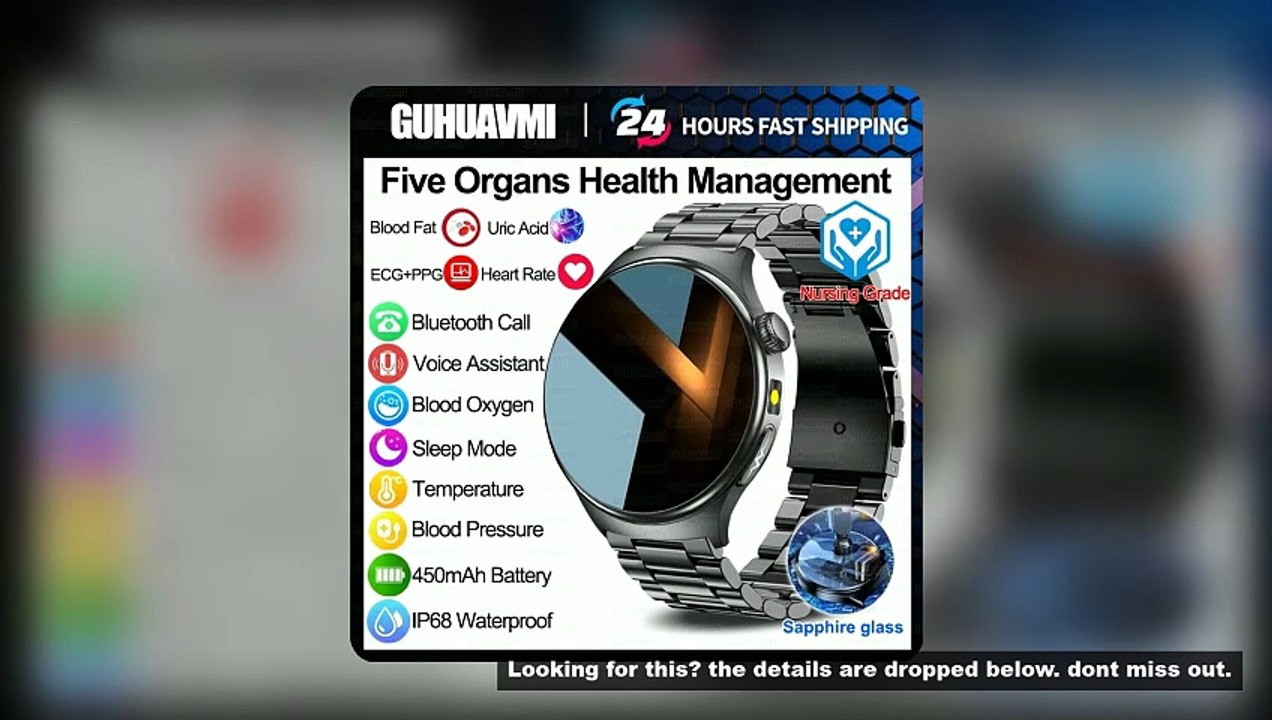 Nursing Grade Health Smartwatches For Men Women Precision Detection Heart Rate Blood Fats Uric Acid