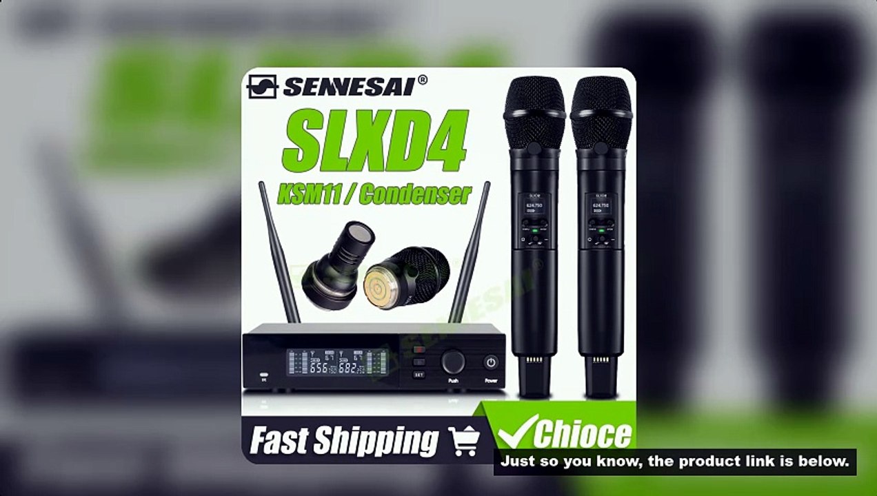Top Quality！SLXD4/SLXD1 Professional Dual Wireless Microphne Stage Performance 2 Channels UHF Karaok