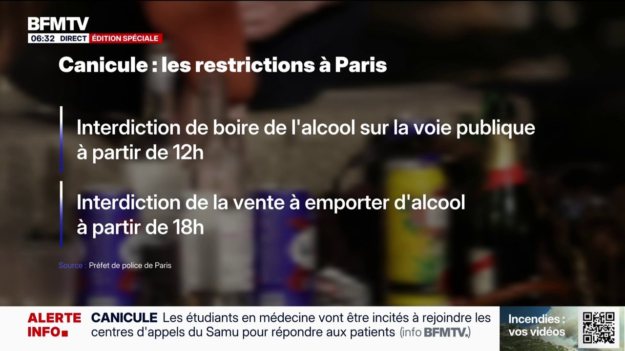 À cause de la canicule, la consommation et la vente d'alcool interdite à Paris à partir de ce 26 juin