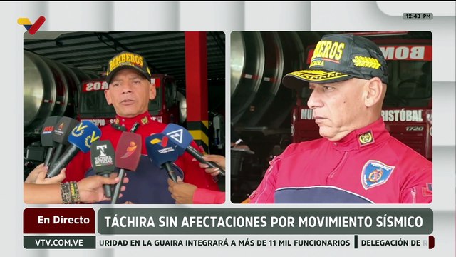 Estado Táchira no presenta afectaciones tras fuertes sismos ocurridos en el país