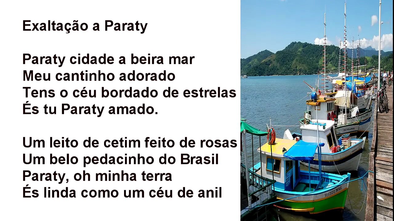 PARATY RJ, BANDEIRA, SÍMBOLOS, HINO COMPLETO LETRA E MÚSICA