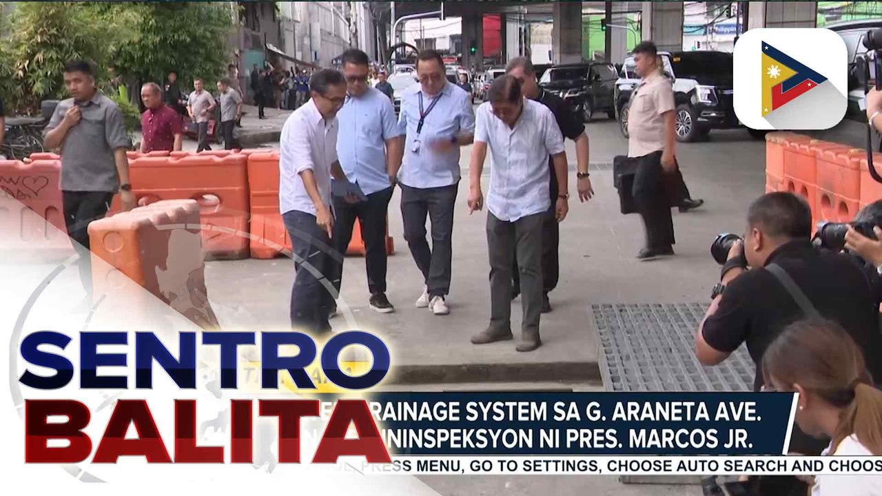 Rehabilitated drainage system sa G. Araneta Ave. sa Quezon City, ininspeksyon ni PBBM; mga residente, ikinatuwa ang mabilis na paghupa ng baha | ulat ni Kenneth Paciente